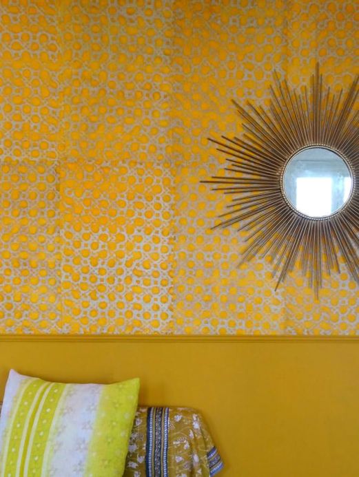 Designer Wallpaper Nangwa maize yellow Room View