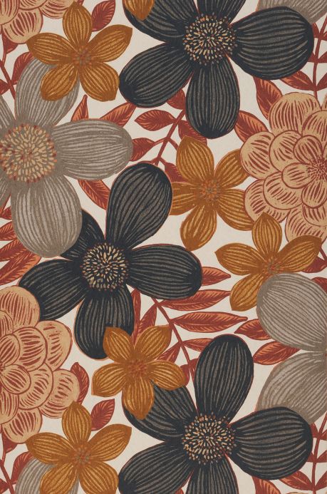 Floral Wallpaper Wallpaper Othilia olive brown Roll Width