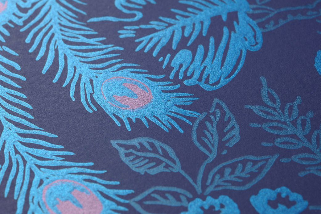 Bird Wallpaper Wallpaper Izanuela pearl blue Detail View