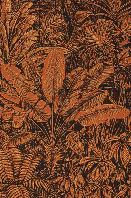 Papel de parede Papel de parede Tropicalia marrom alaranjado Detalhe A4