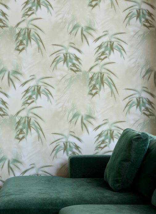 Papel de parede botânico Papel de parede Tonga verde oliva Ver quarto