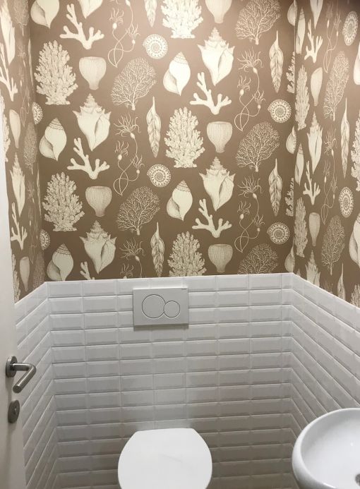 Ferm Living Wallpaper Wallpaper Shells pastel brown Room View