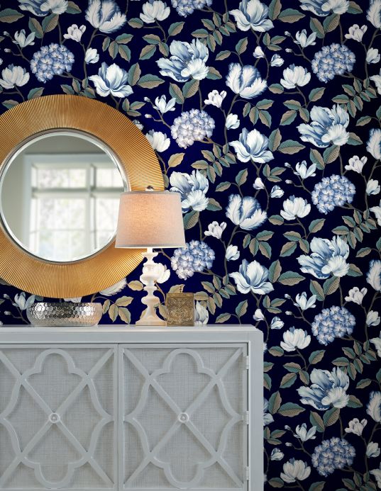 Paper-based Wallpaper Wallpaper Alba dark blue Room View