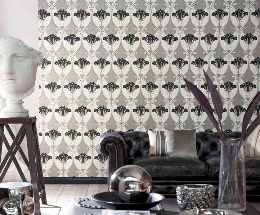 Archiv Wallpaper Lucina light grey Room View