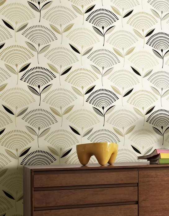 Design Wallpaper Wallpaper Romana light grey beige Room View