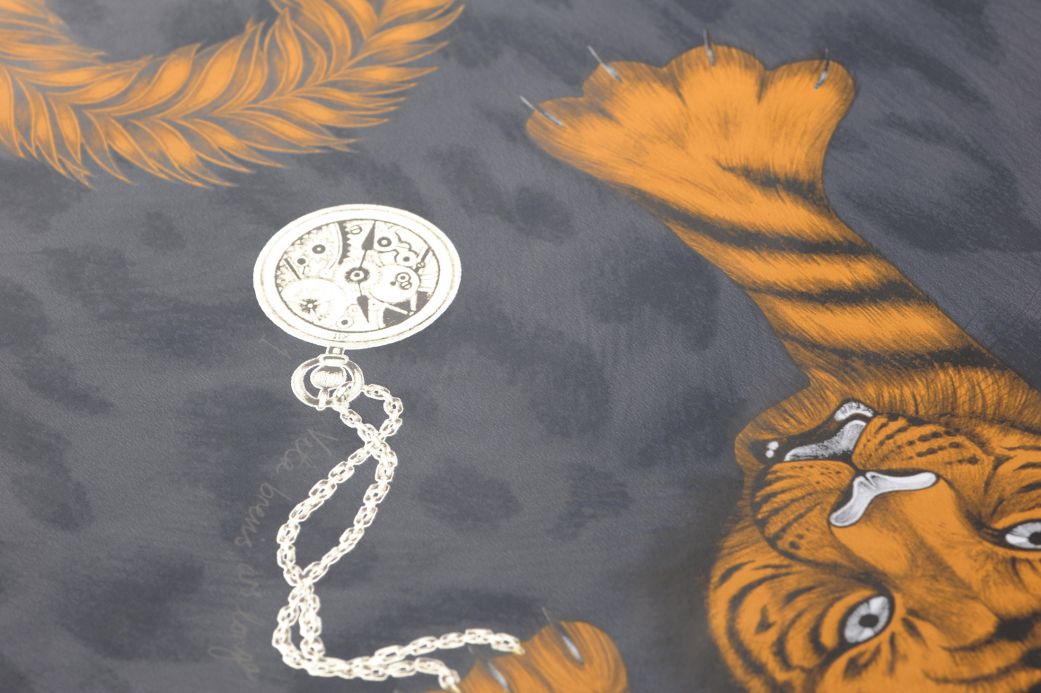 Tapeten mit Tigern und Leoparden Tapete Tigris Orange Detailansicht