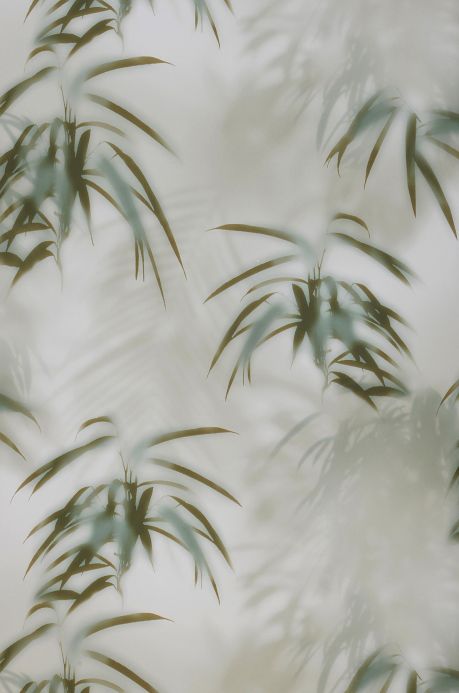 Papel de parede botânico Papel de parede Tonga verde oliva Largura do rolo
