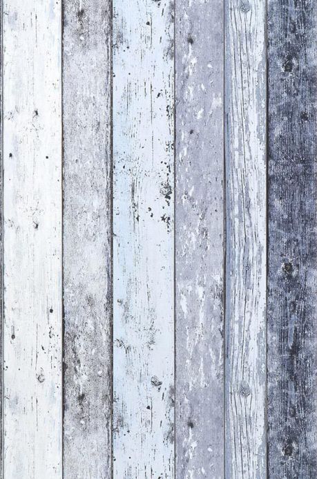 Papel de parede de madeira Papel de parede Old Planks azul acinzentado Largura do rolo