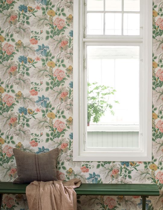 Floral Wallpaper Wallpaper Jonata cream white Room View