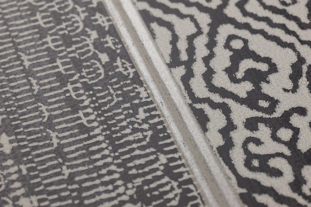 Striped Wallpaper Wallpaper Cemal black grey Detail View