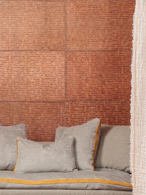 Wallpaper Weave Carribean nut brown Raumansicht