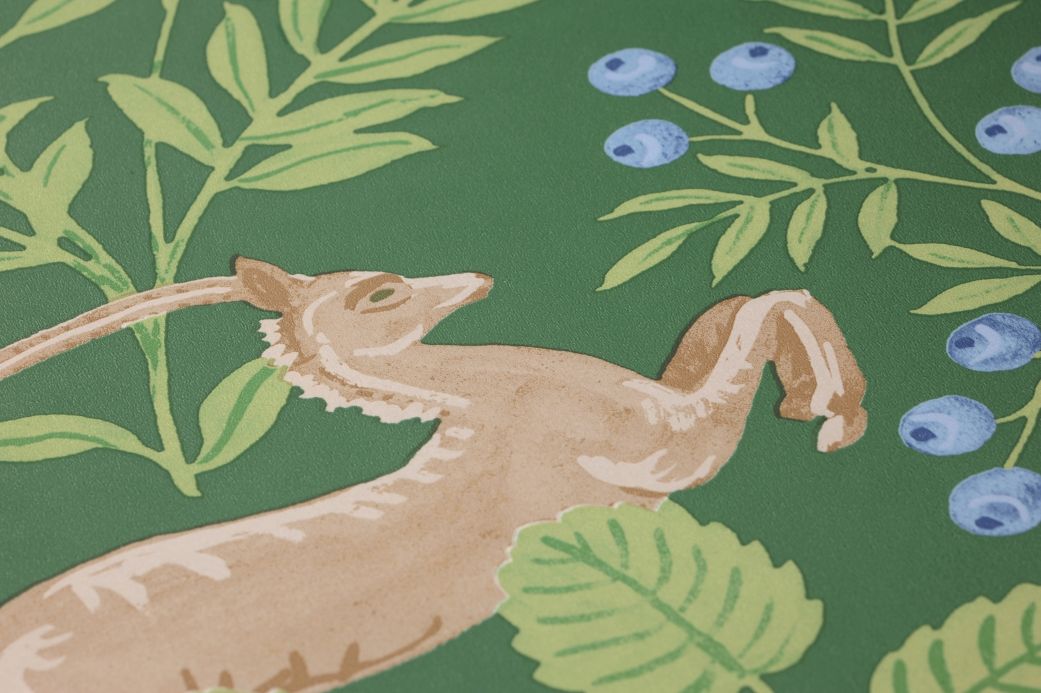 Selbstklebende Tapeten Selbstklebende Tapete Deer Love Smaragdgrün Detailansicht