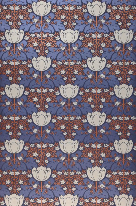 Papel de parede Art Nouveau Papel de parede Marina azul pérola Largura do rolo