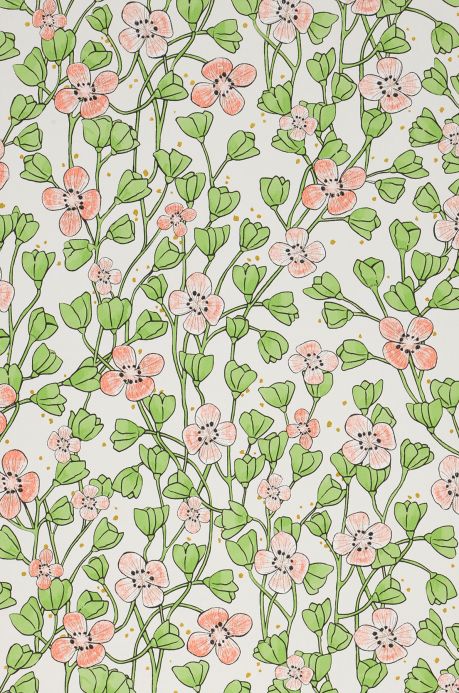 Floral Wallpaper Wallpaper Videnna light green A4 Detail