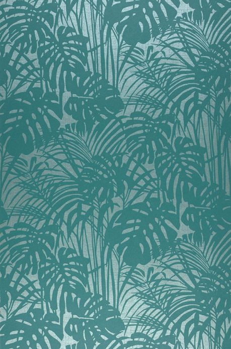 Papier peint botanique Papier peint Persephone vert turquoise Largeur de lé