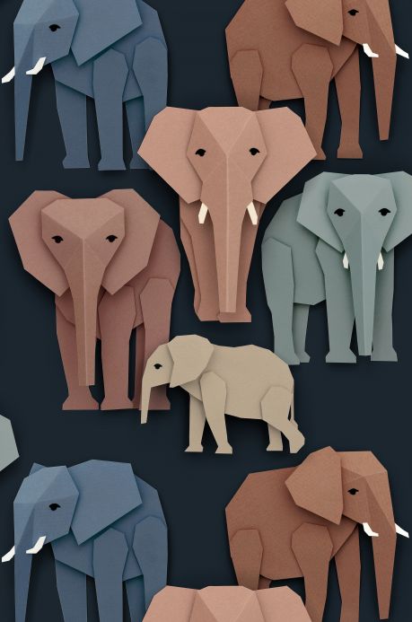 Carta da parati Studio Ditte Carta da parati Elephant toni di marrone Larghezza rotolo