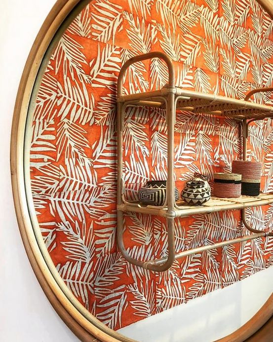 Designer Wallpaper Lhamo red orange Room View
