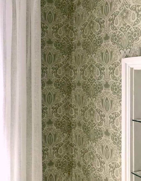 Art Nouveau Wallpaper Wallpaper Lamine grey olive Room View