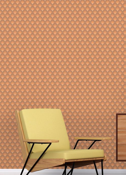 Material Papel pintado Marlon marrón anaranjado pálido Ver habitación