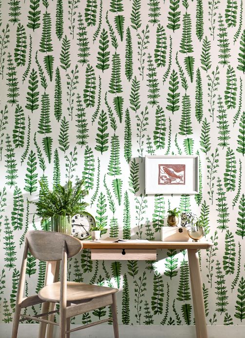 Wallpaper Wallpaper Tenali shades of green Room View