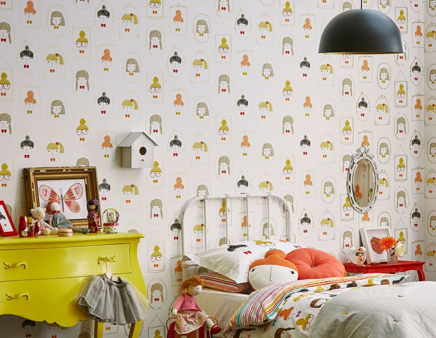 Children’s Wallpaper Wallpaper Girl Friends honey yellow Room View