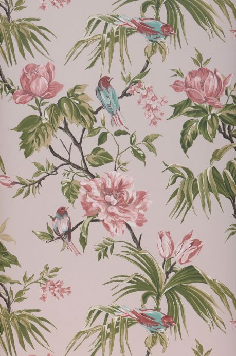 Bird Wallpaper Wallpaper Belinda pale pink Roll Width