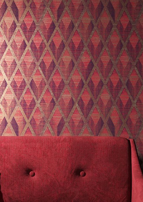 Geometric Wallpaper Wallpaper Capas red Room View