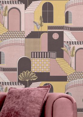 Wallpaper Verney shades of pink Raumansicht
