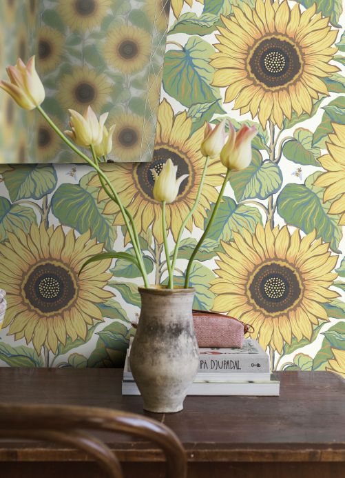 Floral Wallpaper Wallpaper Siwa yellow Room View