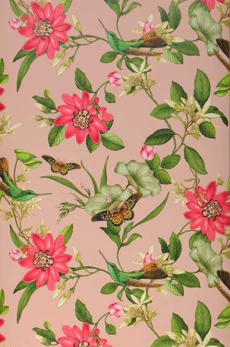 Butterfly Wallpaper Wallpaper Sensu pale pink Roll Width