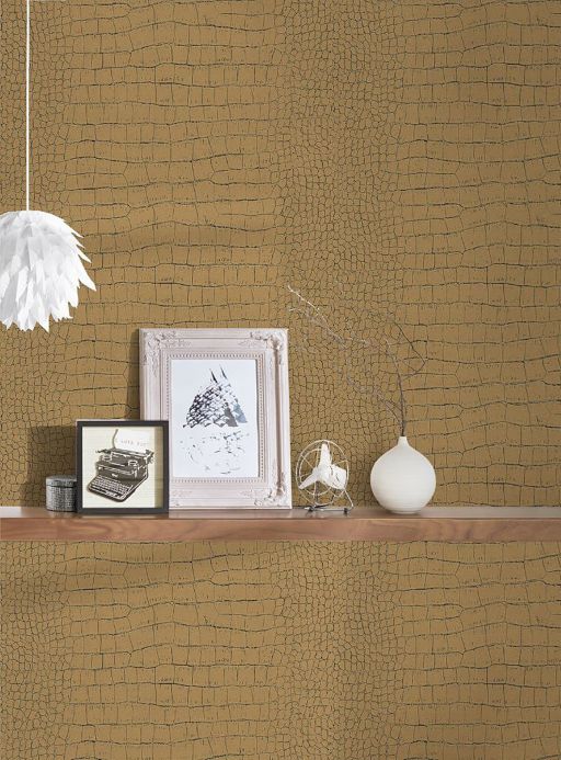 Archiv Wallpaper Skin Effect matt gold Room View