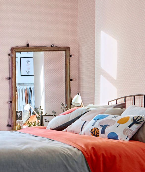 Geometric Wallpaper Wallpaper Darja pastel rose Room View
