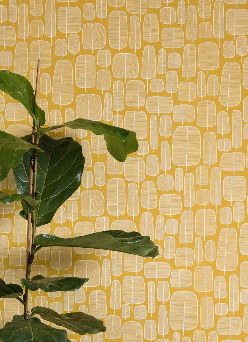 Wallpaper Wallpaper Little Trees golden yellow Room View