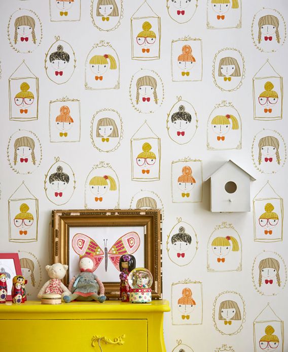 Children’s Wallpaper Wallpaper Girl Friends honey yellow Room View