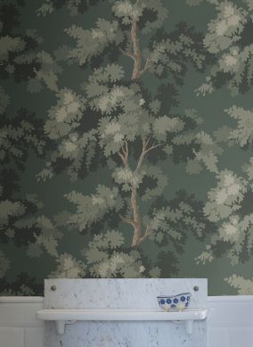 Wallpaper Raphael Trees green grey Raumansicht