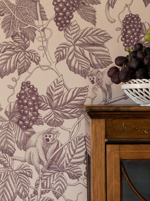Monkey Wallpaper Wallpaper Grape Thief crimson violet Room View