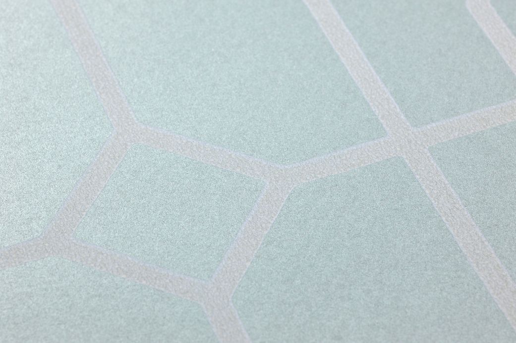 Papier peint géométrique Papier peint Worana menthe turquoise claire Vue détail