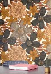 Papel de parede Othilia marrom azeitona
