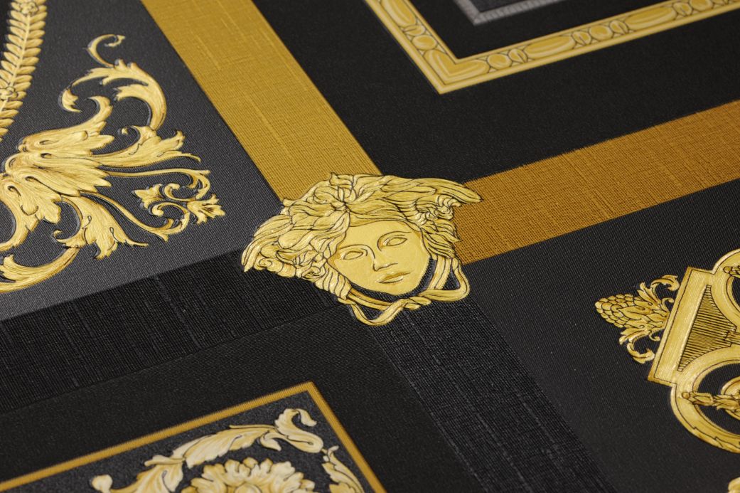 Carta da parati Versace Carta da parati Minerva nero Visuale dettaglio