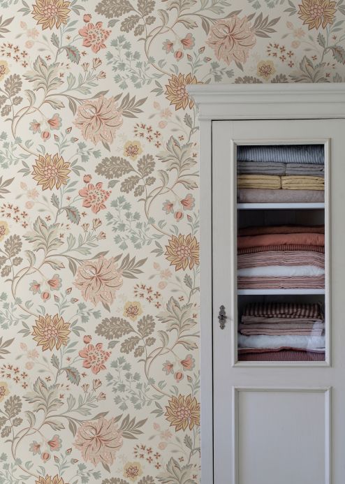 Colours Wallpaper Ebba pastel rose Room View