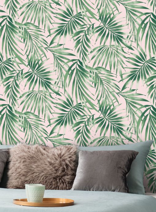 Wallpaper Wallpaper Zohra shades of green Room View