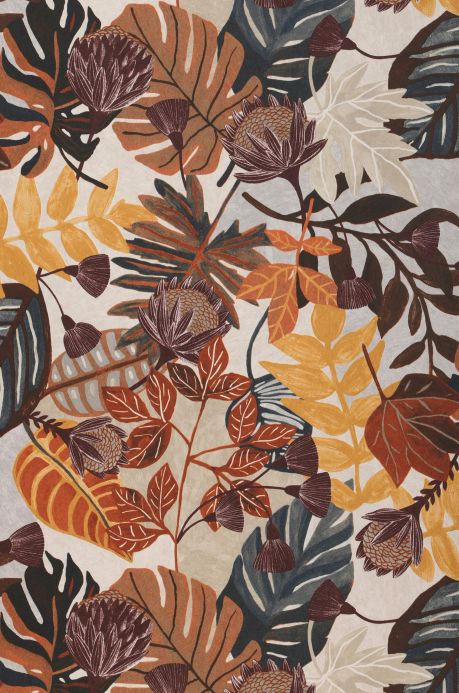 Papel pintado botánico Papel pintado Sunago tonos de marrón Ancho rollo