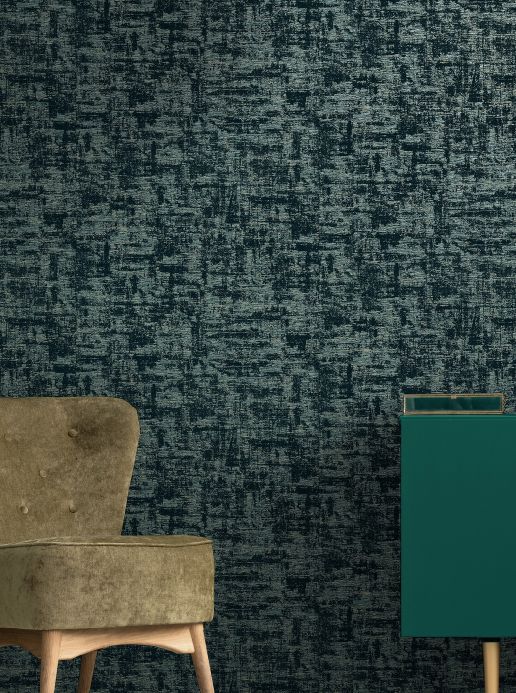 Flock Wallpaper Wallpaper MidCentury Shabby pastel turquoise Room View