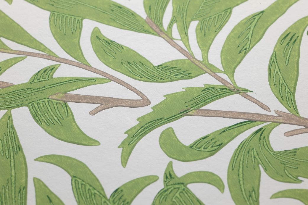 Papier peint botanique Papier peint Darcie vert petit pois Vue détail
