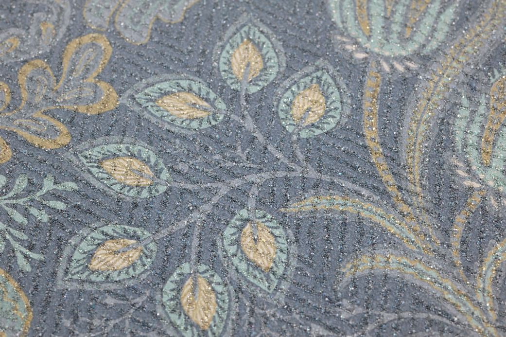 Glass bead Wallpaper Wallpaper Pradera grey blue Detail View