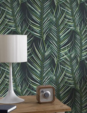 Wallpaper Meura shades of green Room View