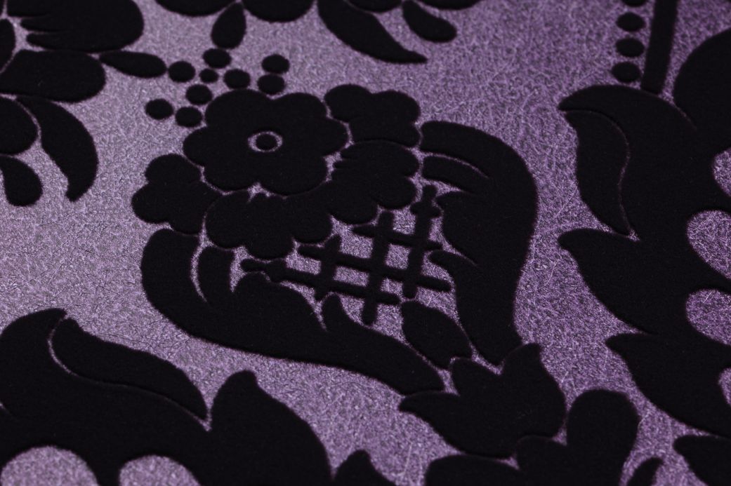 Flock Tapeten Tapete Okina Violett Detailansicht