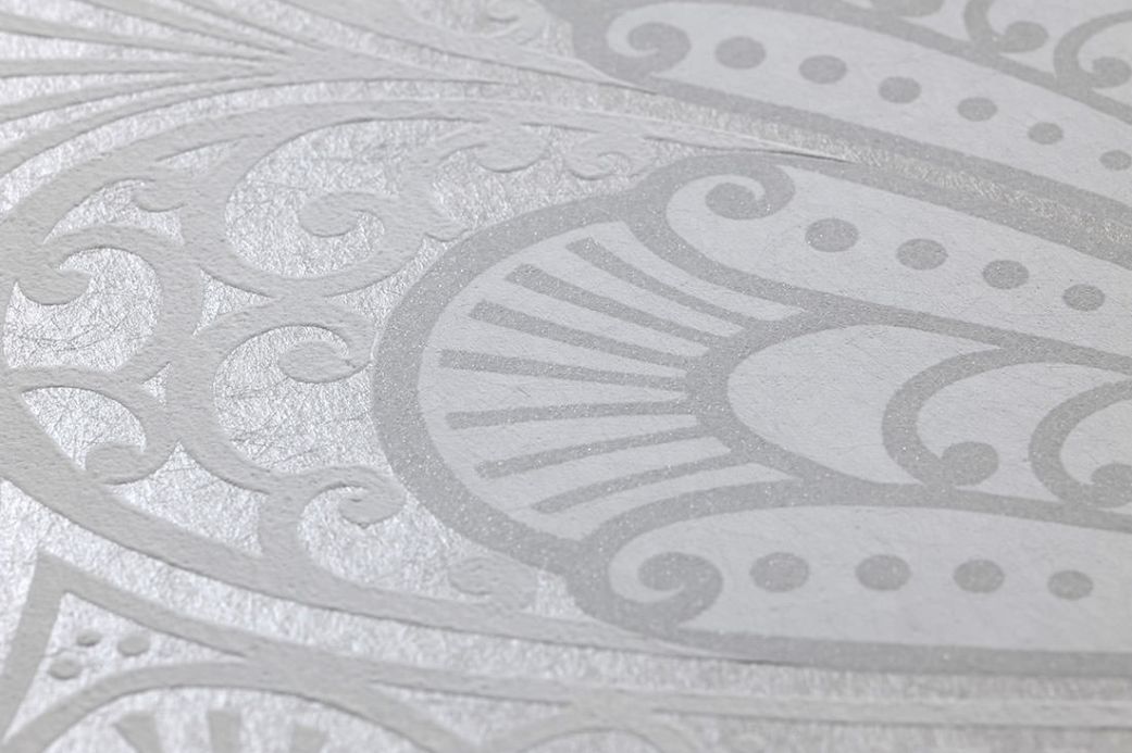 Archiv Carta da parati Astoria grigio argento brillante Visuale dettaglio