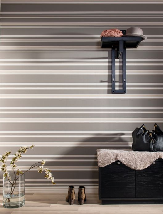 Striped Wallpaper Wallpaper Rupertus grey Room View