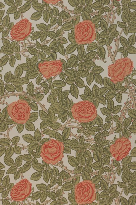 William Morris Wallpaper Wallpaper Rambling Rose coral red Roll Width